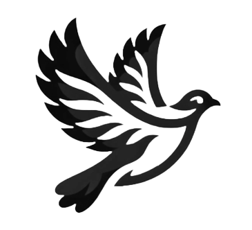 depiction of a black bird on a dark background.